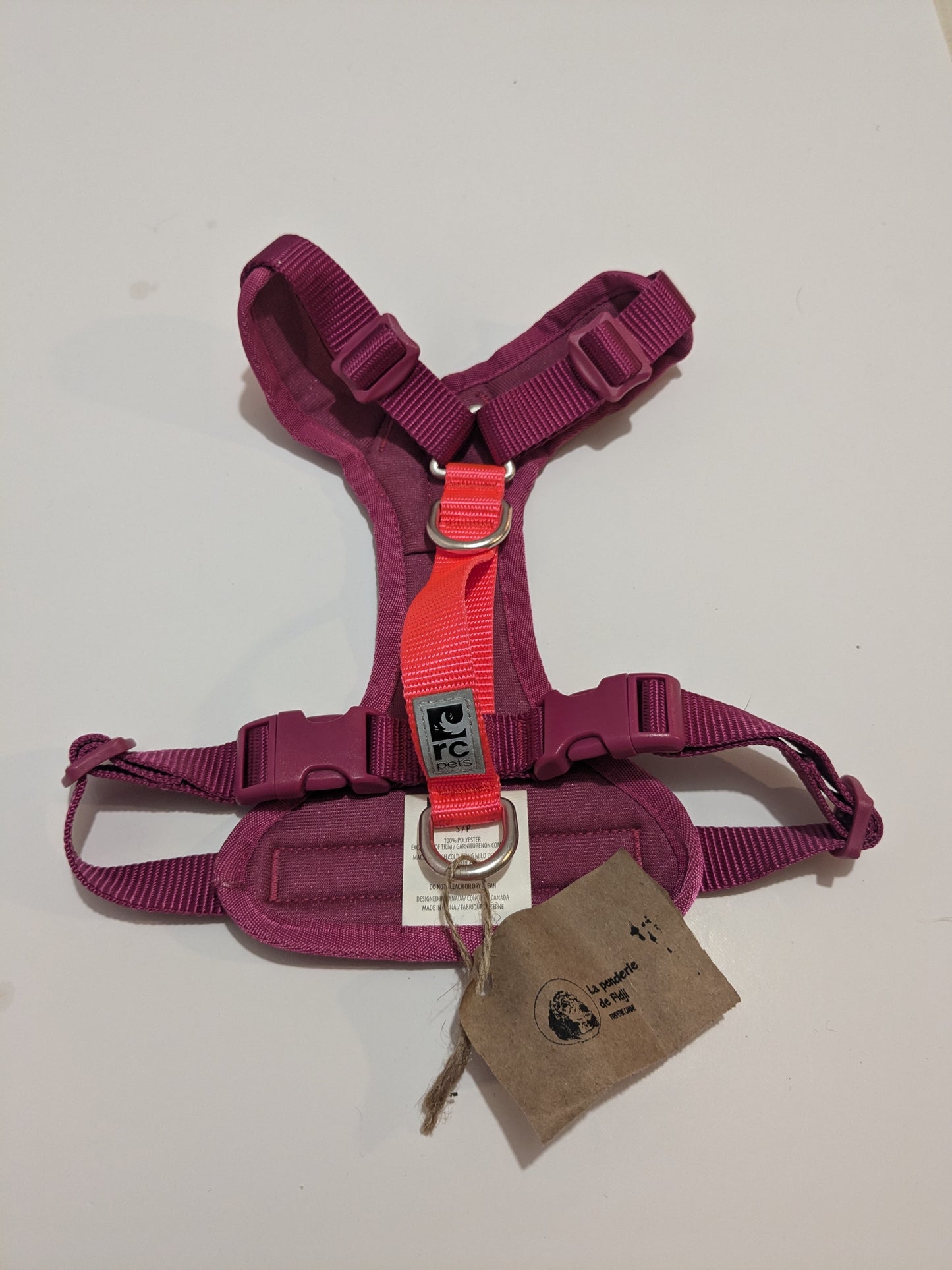 RC PETS Moto Control Dog Harness, Mulberry & Hot Coral